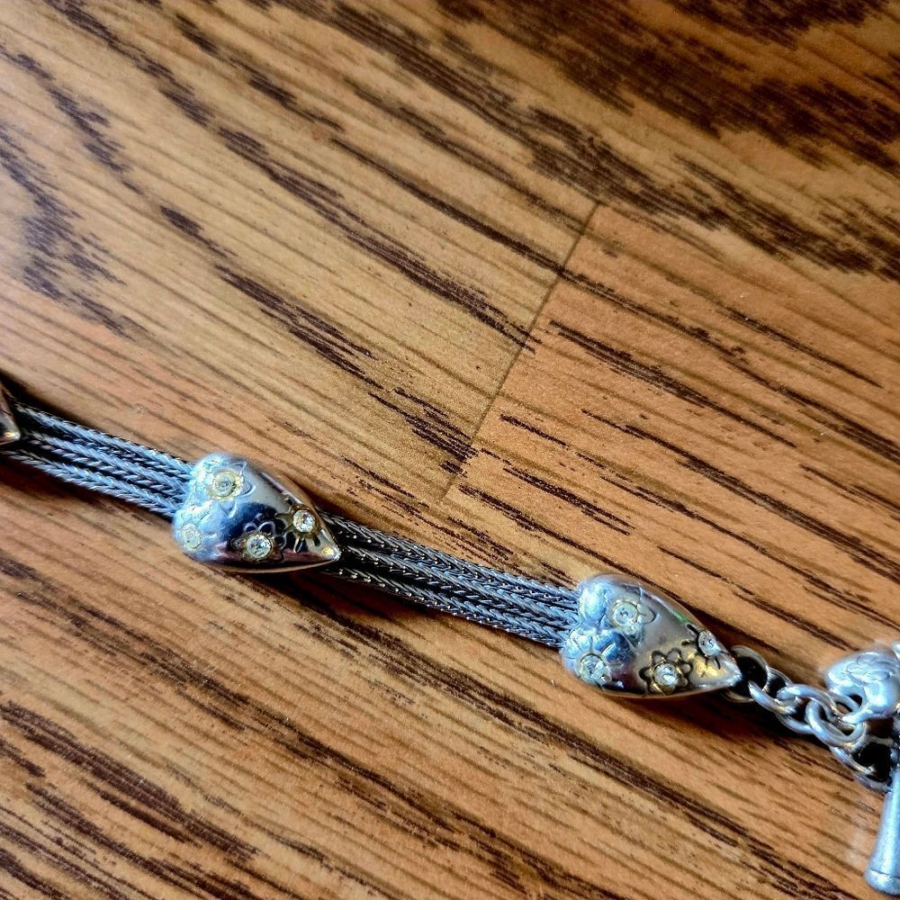 BRIGHTON "Stellar" Silver And Crystal Triple Strand Bracelet WEDDING READY! - Picture 6 of 10
